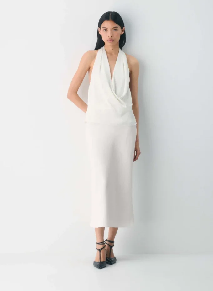 Blusa halter de satén Martini Blusa halter de satén Martini