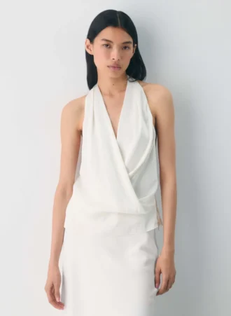 Blusa halter de satén Martini