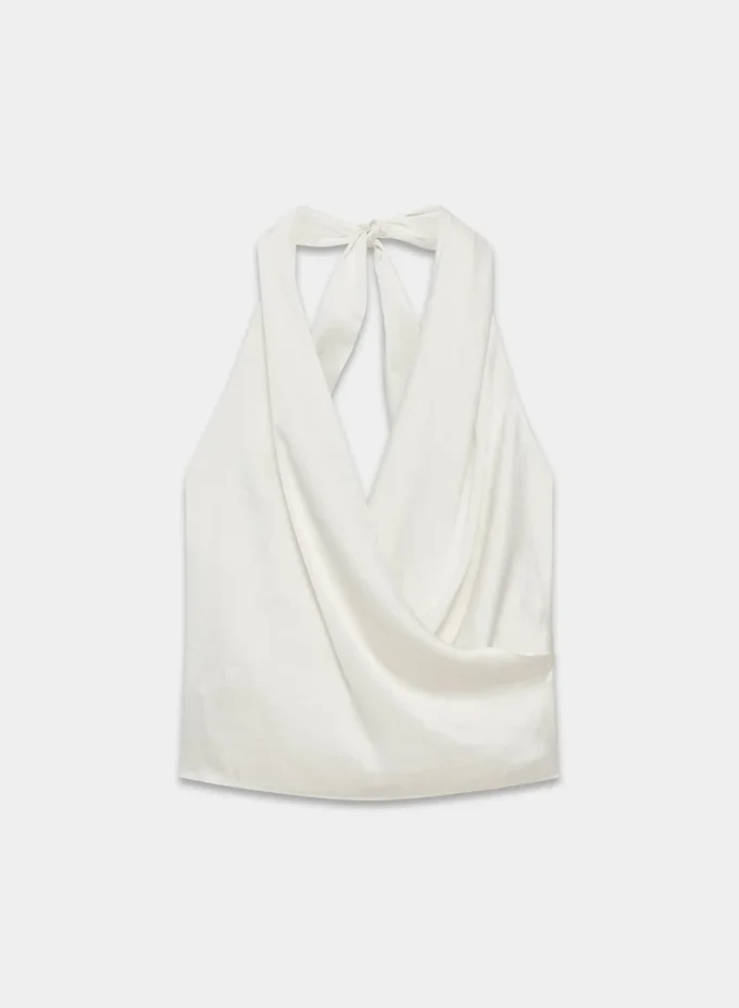 Blusa halter de satén Martini Blusa halter de satén Martini