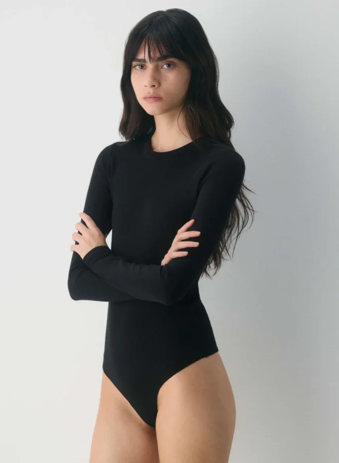 Body de cuello redondo con costuras elásticas HomeStretch™