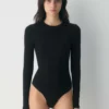 Body de cuello redondo con costuras elásticas HomeStretch™