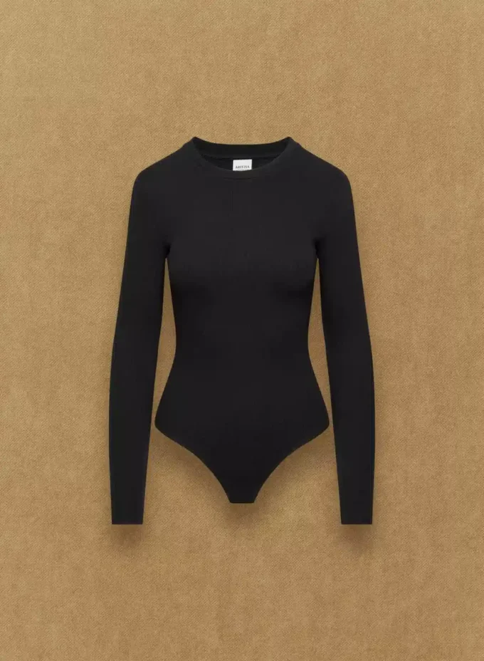 Body de cuello redondo con costuras elásticas HomeStretch™