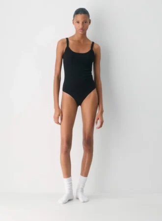 Body de cuello redondo con ribete HomeStretch™