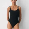 Body de cuello redondo con ribete HomeStretch™