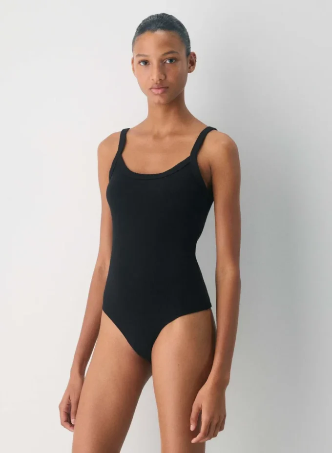Body de cuello redondo con ribete HomeStretch™