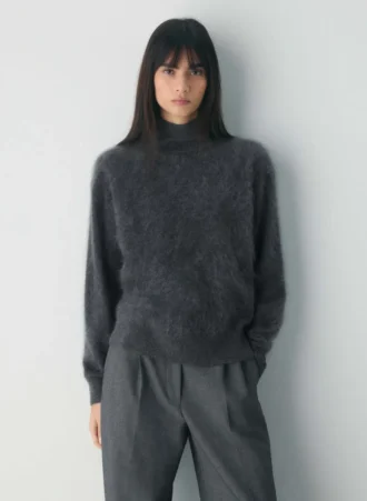 Brushed Cashmere Cuello alto holgado