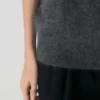 Camiseta de cuello alto holgada de cachemira cepillada