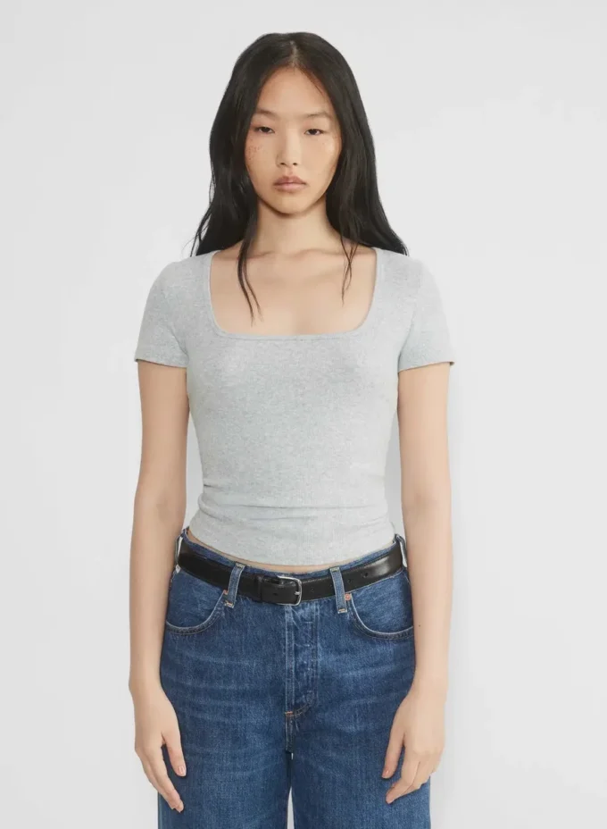 Camiseta de cuello cuadrado HomeStretch™ Rib