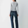 Camiseta de manga larga con cuello henley HomeStretch™ Rib