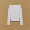 Camiseta de manga larga con cuello henley HomeStretch™ Rib