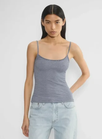 camiseta de tirantes con cuello redondo y canalé HomeStretch™