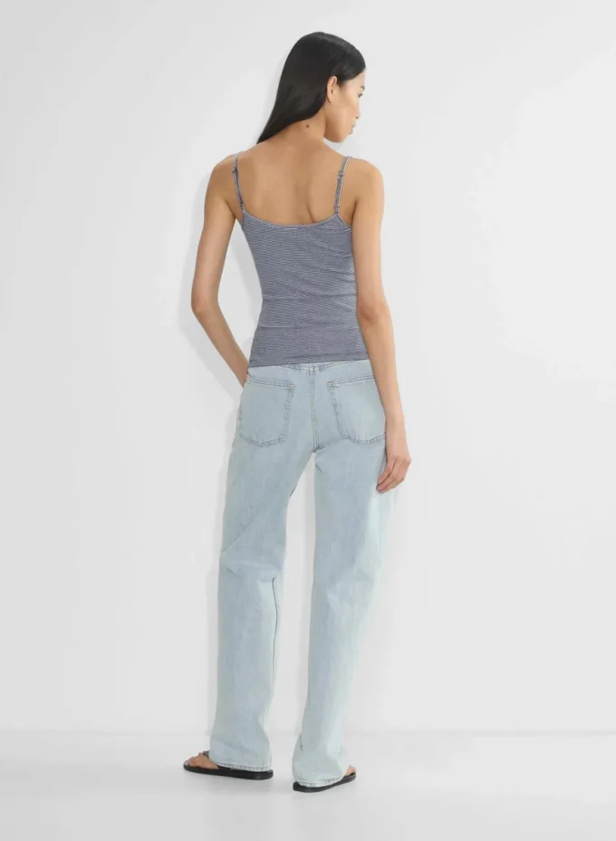 camiseta de tirantes con cuello redondo y canalé HomeStretch™