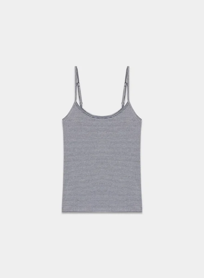 camiseta de tirantes con cuello redondo y canalé HomeStretch™