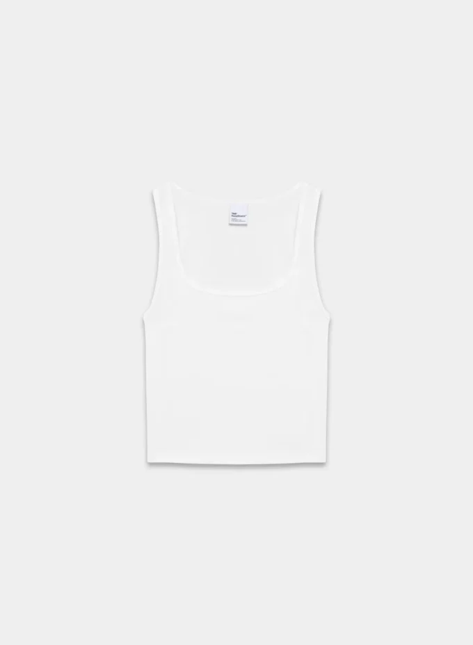 Camiseta sin mangas con cuello cuadrado y cuello acanalado HomeStretch™ Camiseta sin mangas con cuello cuadrado y cuello acanalado HomeStretch™