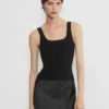 Camiseta sin mangas con cuello cuadrado y tejido Sculpt Knit