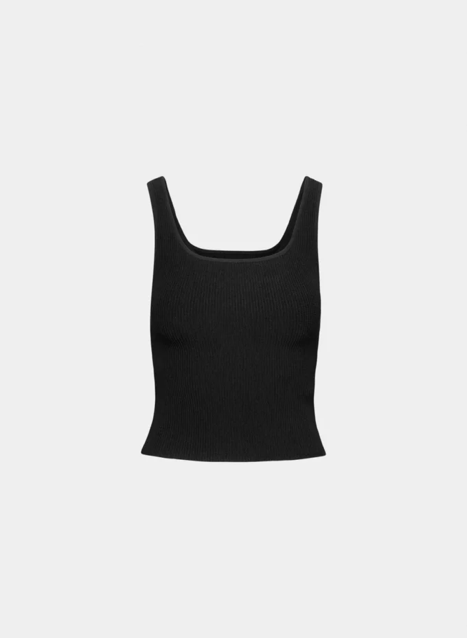 Camiseta sin mangas con cuello cuadrado y tejido Sculpt Knit