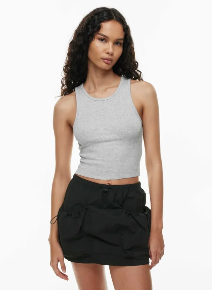 Camiseta sin mangas con cuello redondo y cintura elástica HomeStretch™ Rib Camiseta sin mangas con cuello redondo y cintura elástica HomeStretch™ Rib