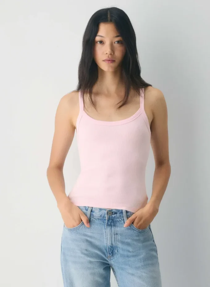 Camiseta sin mangas con cuello redondo y tejido acanalado HomeStretch™ Camiseta sin mangas con cuello redondo y tejido acanalado HomeStretch™