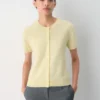 Cardigan de manga corta con cuello redondo de cachemira Bare Cashmere Cardigan de manga corta con cuello redondo de cachemira Bare Cashmere