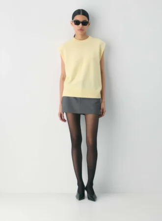 Chaleco de cuello redondo relajado Essential Cashmere