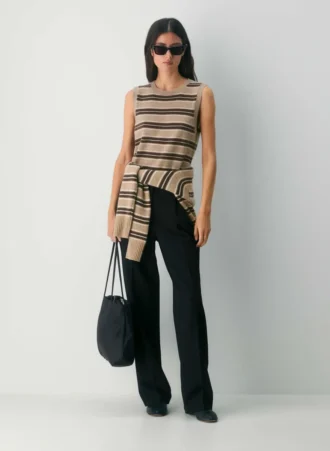 Chaleco de punto de cuello redondo Bare Cashmere