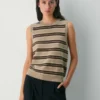 Chaleco de punto de cuello redondo Bare Cashmere Chaleco de punto de cuello redondo Bare Cashmere