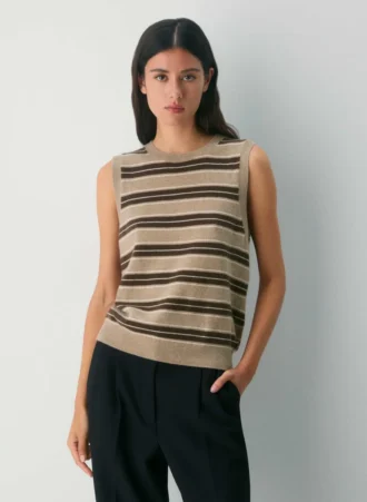 Chaleco de punto de cuello redondo Bare Cashmere