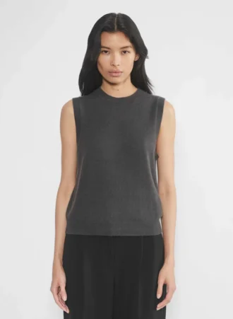 Chaleco de punto de cuello redondo Bare Cashmere