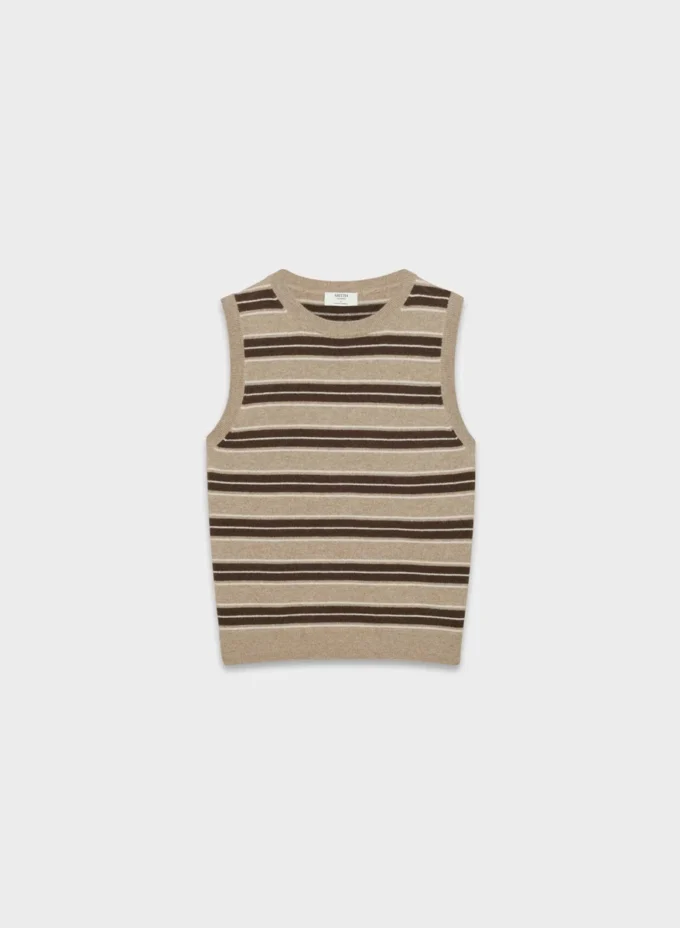 Chaleco de punto de cuello redondo Bare Cashmere Chaleco de punto de cuello redondo Bare Cashmere