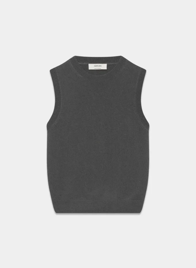 Chaleco de punto de cuello redondo Bare Cashmere Chaleco de punto de cuello redondo Bare Cashmere