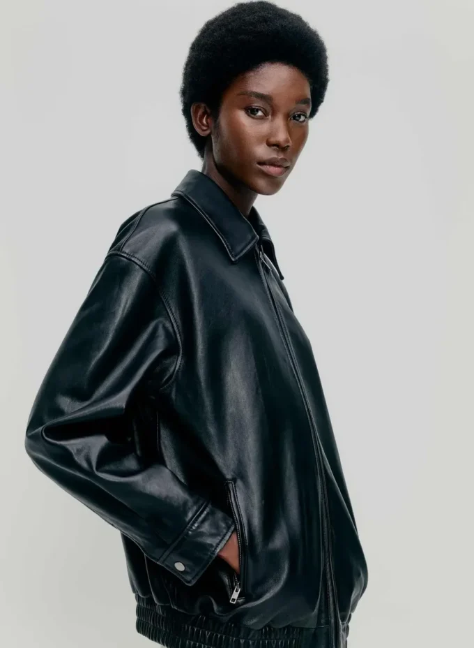Chaqueta bomber de cuero Jones Chaqueta bomber de cuero Jones