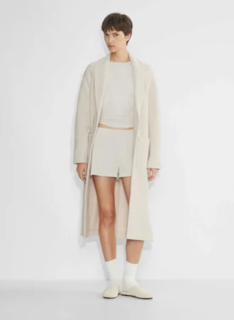 chaqueta de lana merino con cuello chal