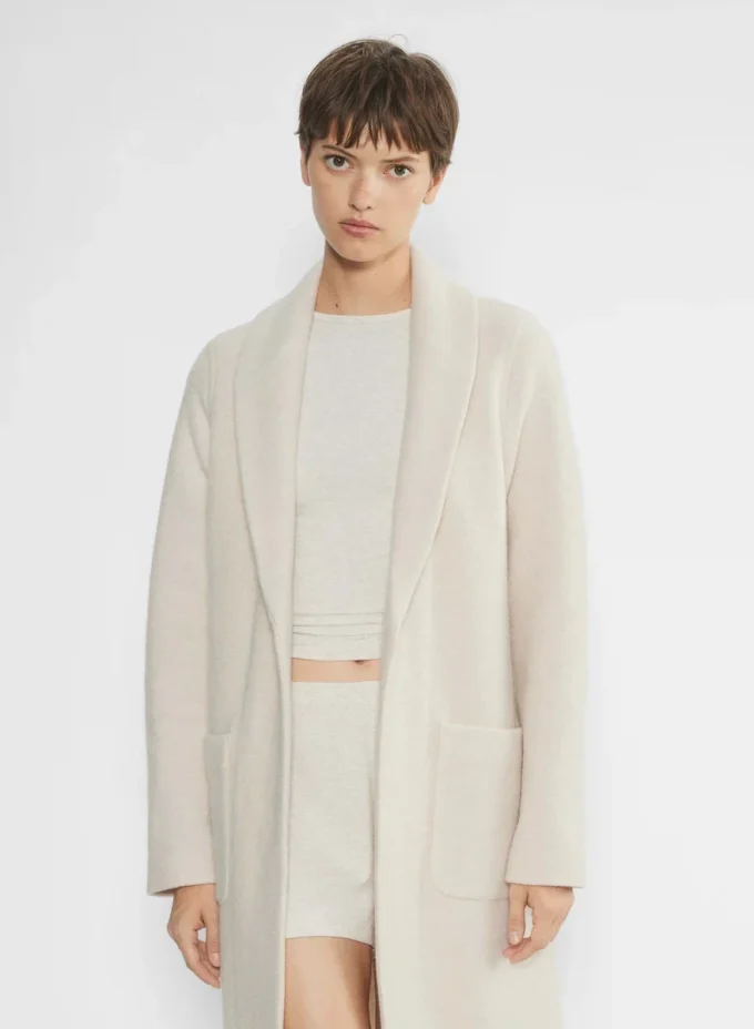 chaqueta de lana merino con cuello chal chaqueta de lana merino con cuello chal