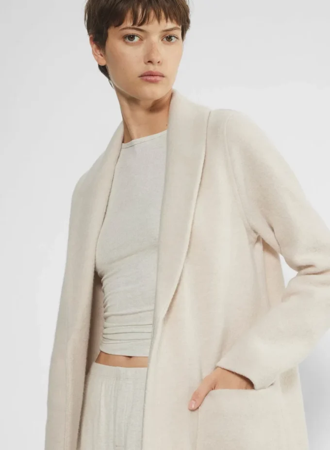 chaqueta de lana merino con cuello chal chaqueta de lana merino con cuello chal