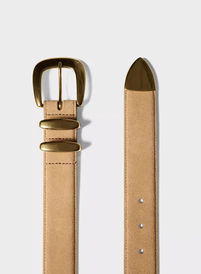 Cinturón ancho de ante y latón macizo legendario