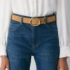 Cinturón ancho de ante y latón macizo para toda la vida