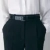 Cinturón ancho de cuero y latón macizo Essential