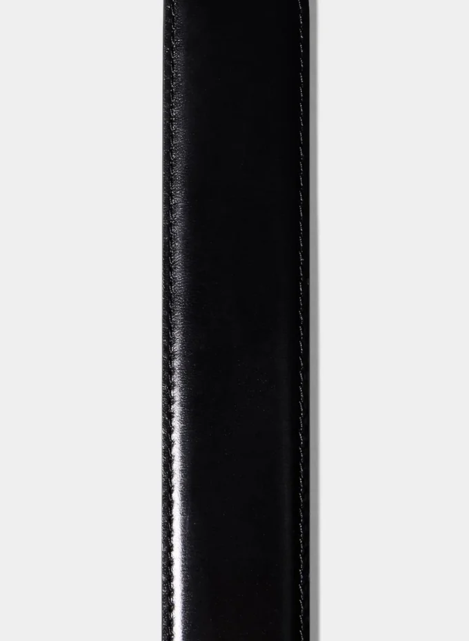 Cinturón ancho de cuero y latón macizo Essential