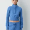 Cozy Sweatfleece Snug Hi-rib 1/2 Zip Mockneck