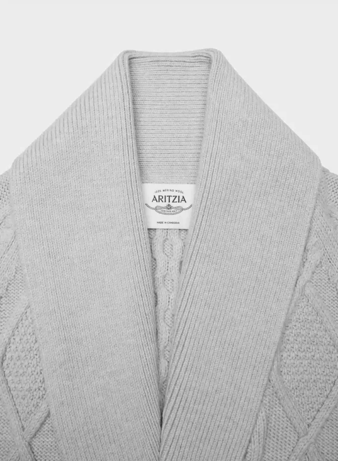 Cárdigan abierto de punto tradicional de lana merino