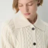 Cárdigan con cuello de lana merino Heritage Knit
