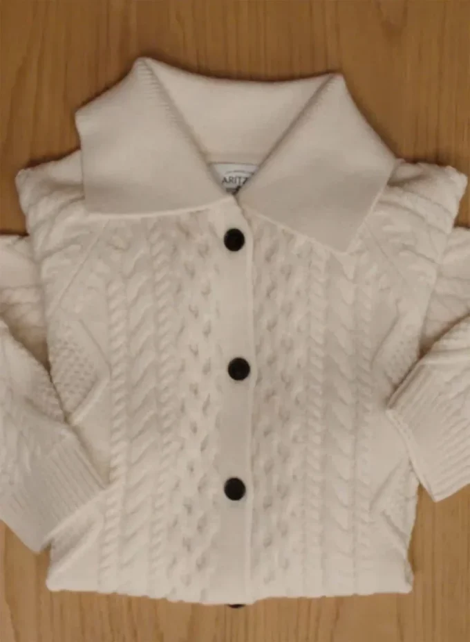 Cárdigan con cuello de lana merino Heritage Knit