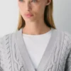 Cárdigan de cuello en V de lana merino Heritage Knit