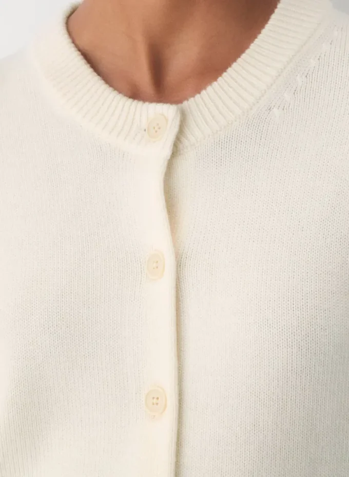 Cárdigan de cuello redondo de lana merino esencial Cárdigan de cuello redondo de lana merino esencial
