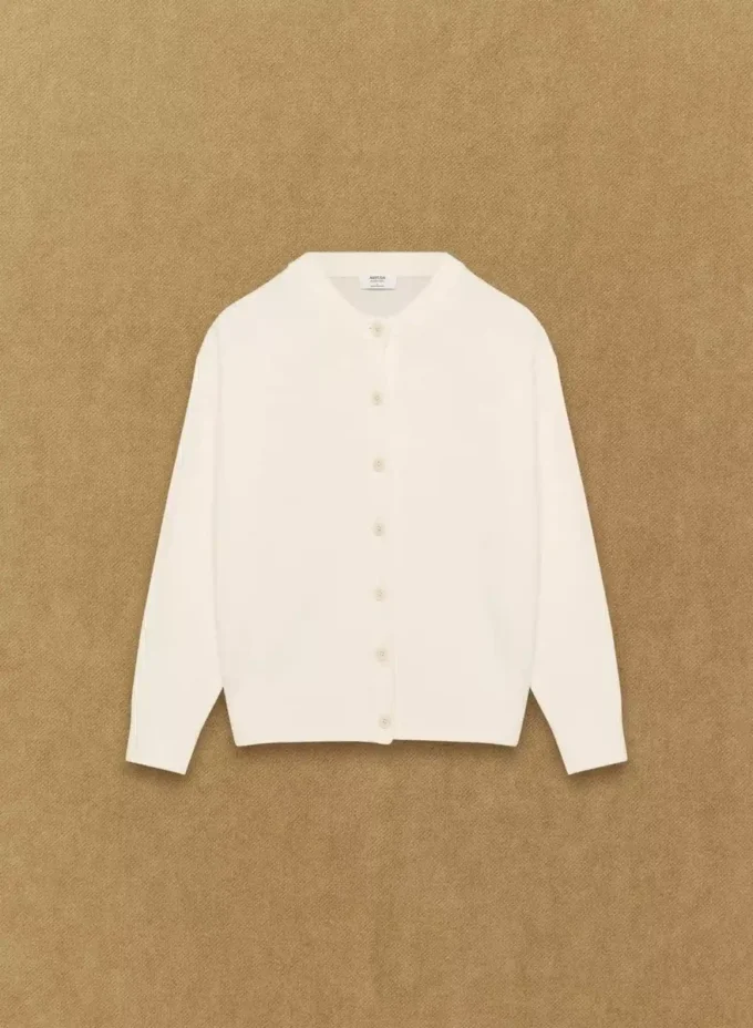 Cárdigan de cuello redondo de lana merino esencial Cárdigan de cuello redondo de lana merino esencial
