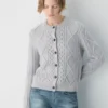 Cárdigan de cuello redondo de lana merino Heritage Knit Cárdigan de cuello redondo de lana merino Heritage Knit