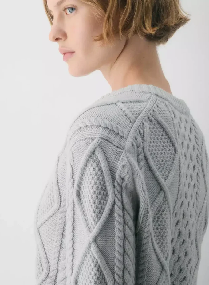Cárdigan de cuello redondo de lana merino Heritage Knit Cárdigan de cuello redondo de lana merino Heritage Knit