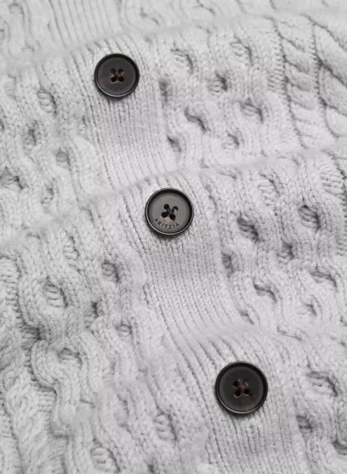 Cárdigan de cuello redondo de lana merino Heritage Knit Cárdigan de cuello redondo de lana merino Heritage Knit