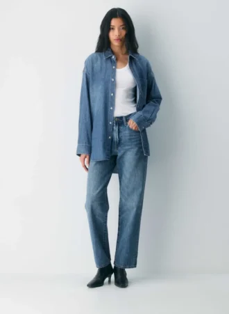 Denim Forum Camisa vaquera cómoda de los 80
