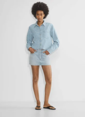 Denim Forum Camisa vaquera cómoda de los 80